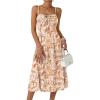 Beige Red Floral
