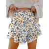 imageCaracilia Women Summer Flowy Mini Skirts Built in Shorts Casual Boho Ruffle Cute Tennis Skorts 2026 Beach Vacation ClothesWhite Blue Yellow Floral