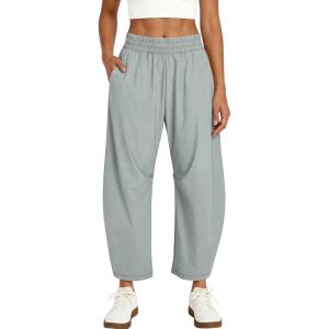 Caracilia Womens Barrel Wide Leg Hiking Pants High Waisted Baggy Summer Quick Dry Athletic Trousers with Pockets 2026(Grey Green)