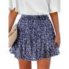Navy Blue White Leaf