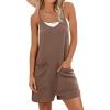 imageCaracilia Rompers for Women Summer Casual Loose Sleeveless Overalls Spaghetti Strap Shorts Jumpsuits Beach Vacation ClothesBrown