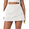 imageCaracilia Womens Tennis Golf Skirt Mini Skorts with Pockets Summer Flowy Layered Athletic Skirts Builtin Shorts ClothesWhite
