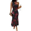 Black Red Floral
